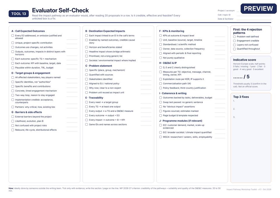 Preview of Tool 13 — Evaluator self-check